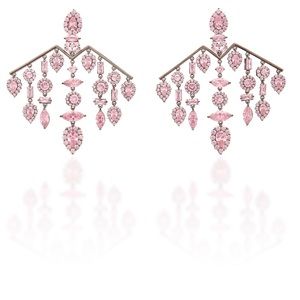 Fallon Pink Crystal Chandelier Earrings